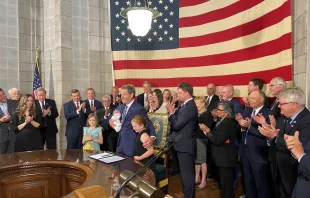 Nebraska Gov. Jim Pillen on May 22, 2023, signed into law a 12-week abortion ban and a ban on transgender surgery on minors. Courtesy of the Office of the Governor of Nebraska