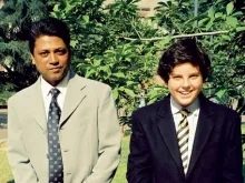 Rajesh Mohur pictured with Carlo Acutis on the day of his Confirmation