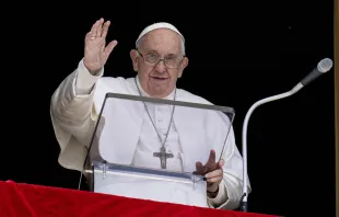Pope Francis delivered an address before praying the Regina Caeli on Divine Mercy Sunday April 16, 2023. Vatican Media