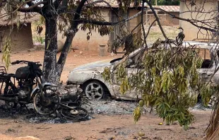 Burned vehicles after Good Friday raid on April 7, 2023, in Ngban, Benue state, Nigeria. Courtesy of Justice, Development, and Peace Commission