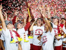 University of Oklahoma's Women's Softball Team after winning the 2023 Women's College World Series.